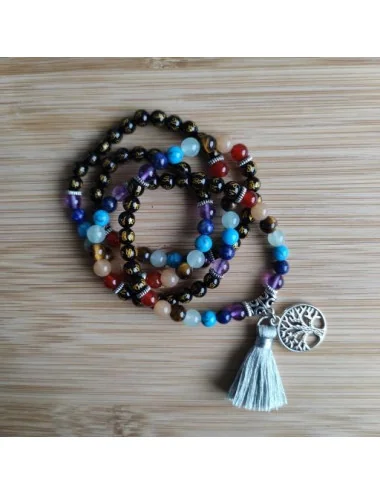 1 Mala onyx noir 7 chakras