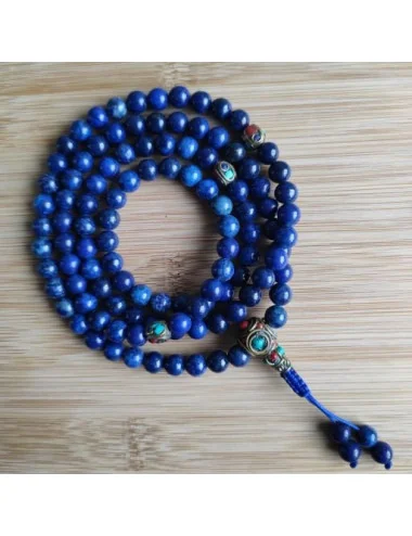 1 Mala Tibétain en lapis-lazuli