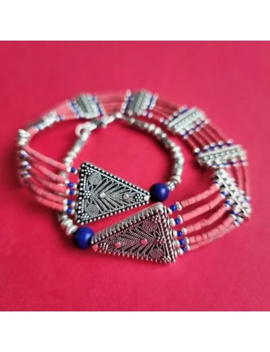 1 Collier tibétain rouge