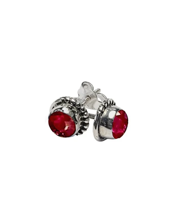 1 Boucles d'oreilles rubis facetté