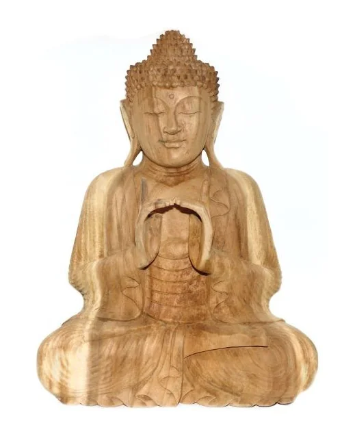 1 Bouddha assis en bois