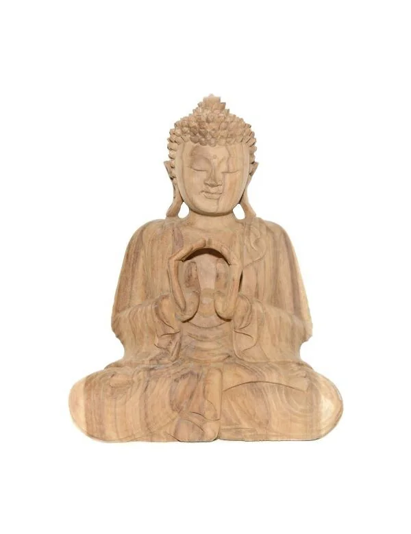 1 Bouddha assis en bois