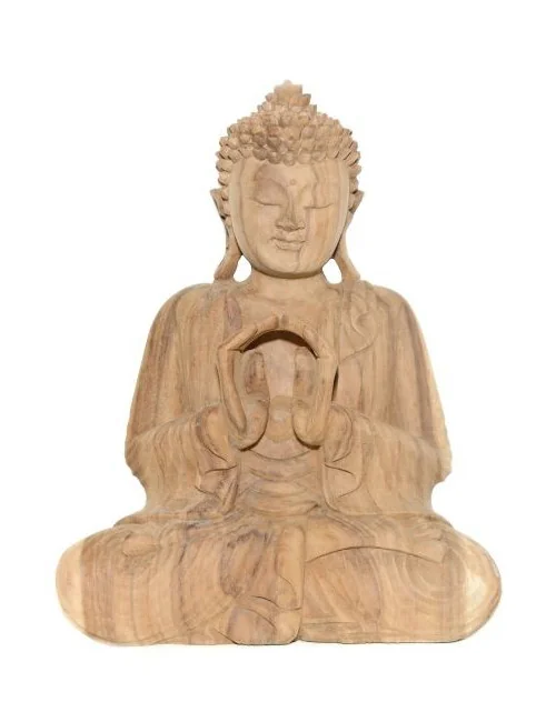 1 Bouddha assis en bois