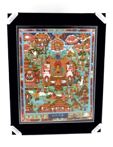 Thangka tibétain la vie de Bouddha