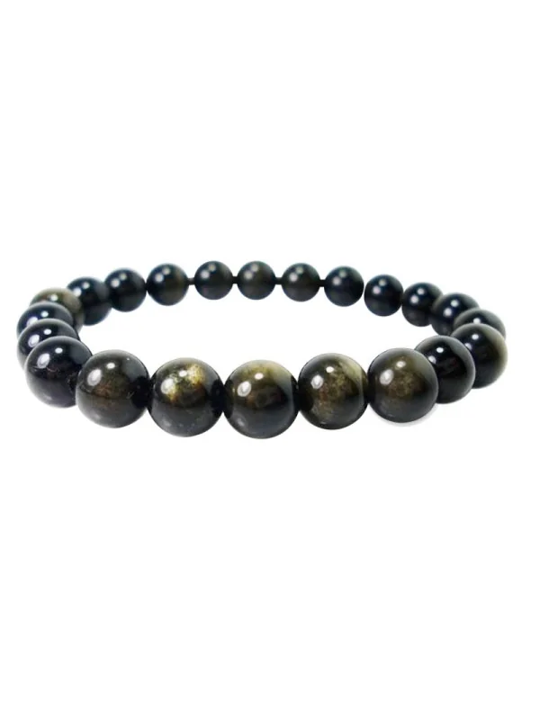 1 Bracelet obsidienne dorée