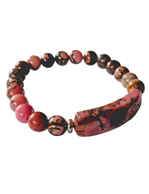 1 Bracelet rhodonite avec plaquette