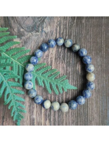 1 Bracelet jaspe points bleus naturels