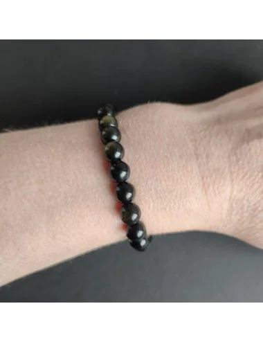 2 Bracelet obsidienne dorée