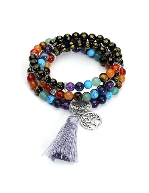 1 Mala onyx noir 7 chakras