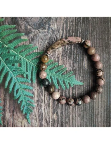 3 Bracelet rhodonite avec plaquette